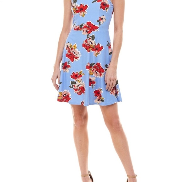 NWT Juniors' Floral Fit & Flare Dress size L - Picture 4 of 9